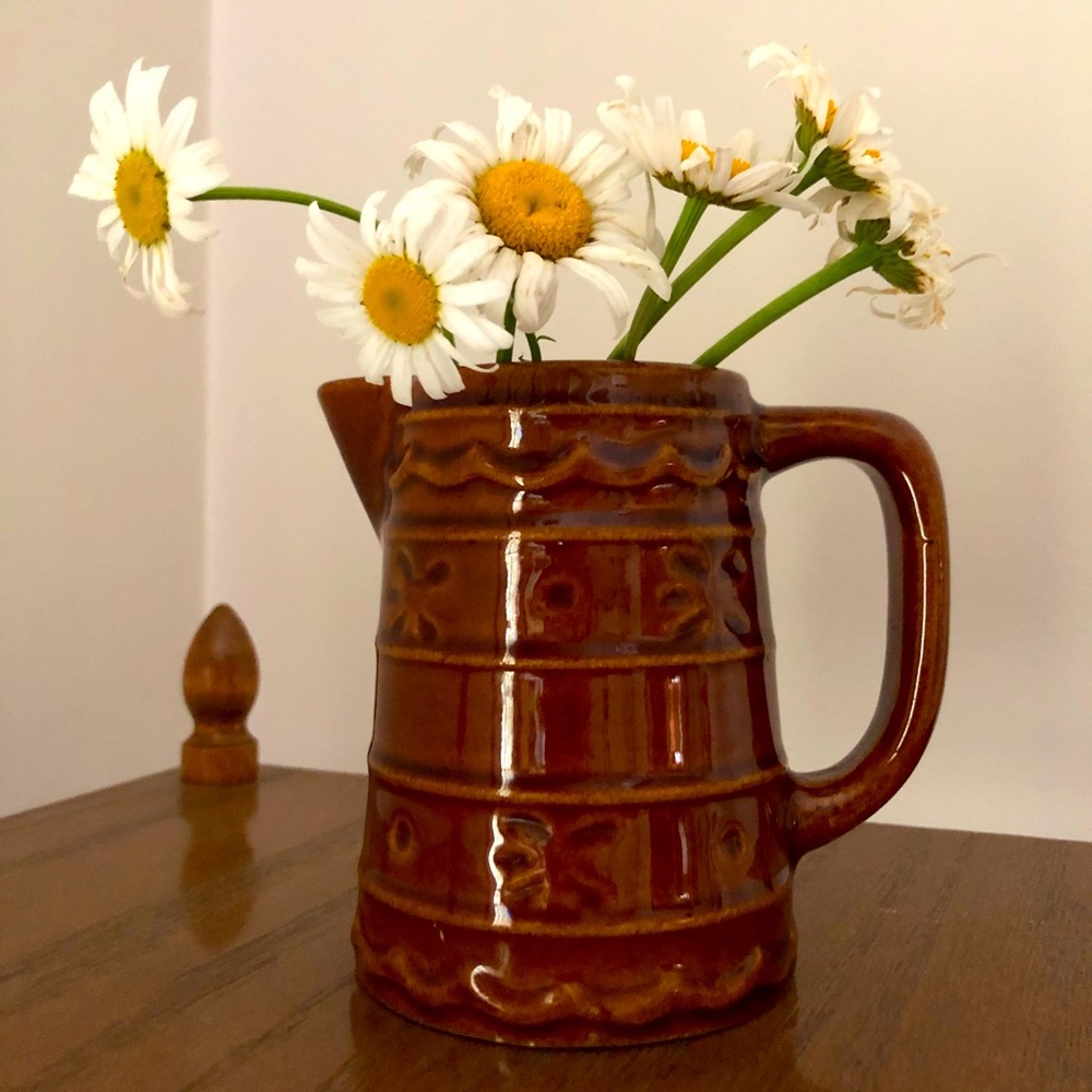 Vintage Marcrest Creamer - Brown with Daisy Dot pattern